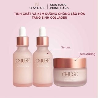 Bộ 3 chống lão hóa chuyên sâu dành cho da khô OMUSE Secret Timeless (2Serum + 1Cream)