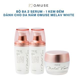 Combo 3 sản phẩm dưỡng da mờ nám và tàn nhang cơ bản OMUSE MelaV White