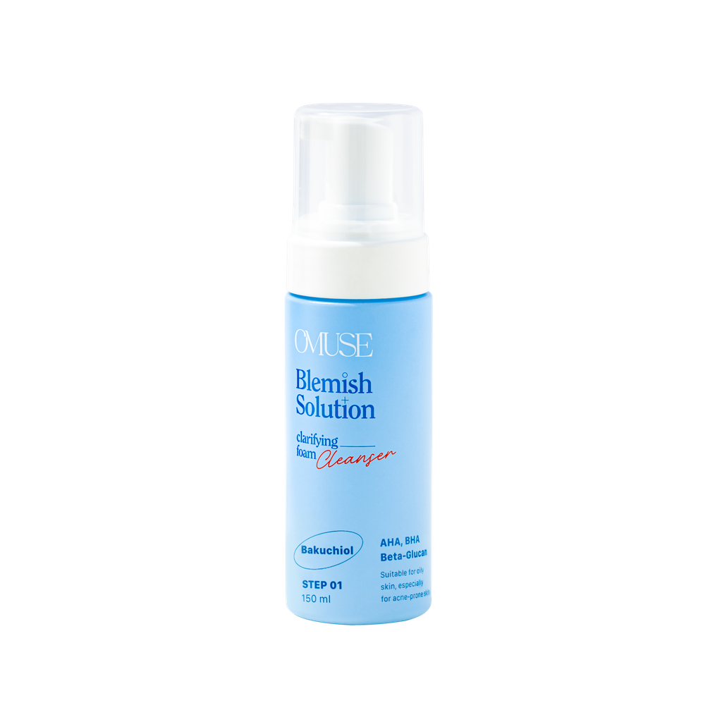 [Quà tặng] Sữa rửa mặt làm sạch kiềm dầu dành cho da mụn dạng bọt OMUSE Blemish Solution Clarifying Foam Cleanser 150ml