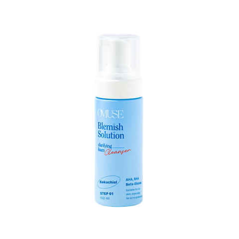 [Quà tặng] Sữa rửa mặt làm sạch kiềm dầu dành cho da mụn dạng bọt OMUSE Blemish Solution Clarifying Foam Cleanser 150ml
