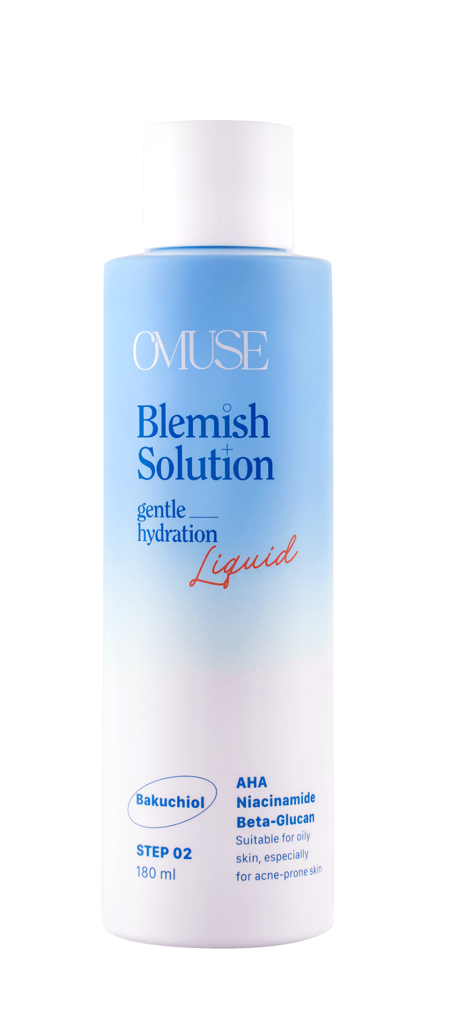 [Quà tặng không bán] Nước hoa hồng AHA ngừa mụn và cân bằng độ ẩm OMUSE Blemish Solution Gentle Hydrating Liquid 180ml