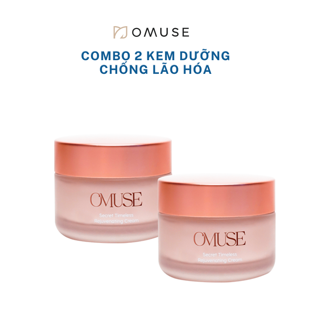 Combo 2 Kem dưỡng da chống lão hóa và cấp ẩm, tăng sinh collagen, trẻ hóa làn da OMUSE Secret Timeless Rejuvanting Cream 50g