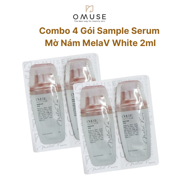 4 Gói sample 2ml Tinh chất mờ nám và tàn nhang chuyên sâu OMUSE MelaV White Serum