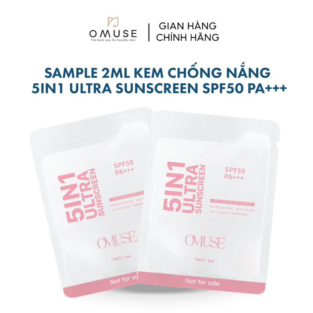 [Gói 2ml] Kem chống nắng dưỡng ẩm lành tính 5in1 cho da mặt OMUSE Ultra Sunscreen SPF50 PA+++