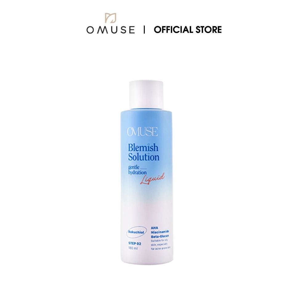Nước hoa hồng AHA kiềm dầu và cân bằng độ ẩm OMUSE Blemish Solution Gentle Hydrating Liquid 180ml