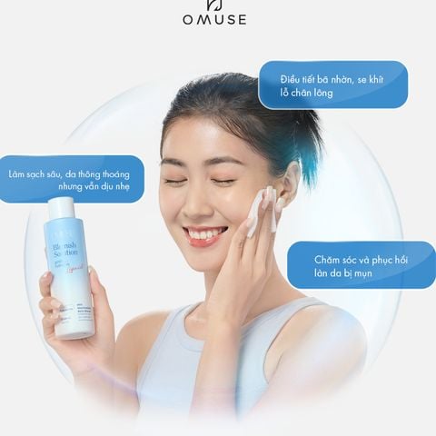 Nước hoa hồng AHA kiềm dầu và cân bằng độ ẩm OMUSE Blemish Solution Gentle Hydrating Liquid 180ml