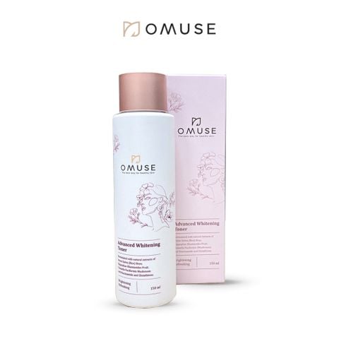 Nước hoa hồng dưỡng trắng và cân bằng độ ẩm da chiết xuất cám gạo OMUSE Advanced Whitening Toner 150ml