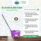  Bộ Lau Nhà Đa Năng Xoay Tay 360 Độ Alibao Bucket Spin Mop HM 07 