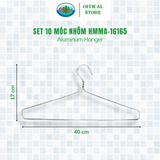  Set 3 vỉ (1 Vỉ x 10 chiếc ) Móc Nhôm Treo Quần Áo Ohiama Aluminum Hanger HMMA-16165 | Mắc Phơi Đồ Đa Năng 