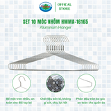  Set 3 vỉ (1 Vỉ x 10 chiếc ) Móc Nhôm Treo Quần Áo Ohiama Aluminum Hanger HMMA-16165 | Mắc Phơi Đồ Đa Năng 