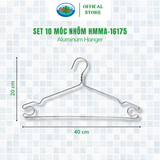  Set 3 vỉ (1 Vỉ x 10 chiếc ) Móc Nhôm Treo Quần Áo Ohiama Aluminum Hanger HMMA-16175 | Mắc Phơi Đồ Đa Năng 