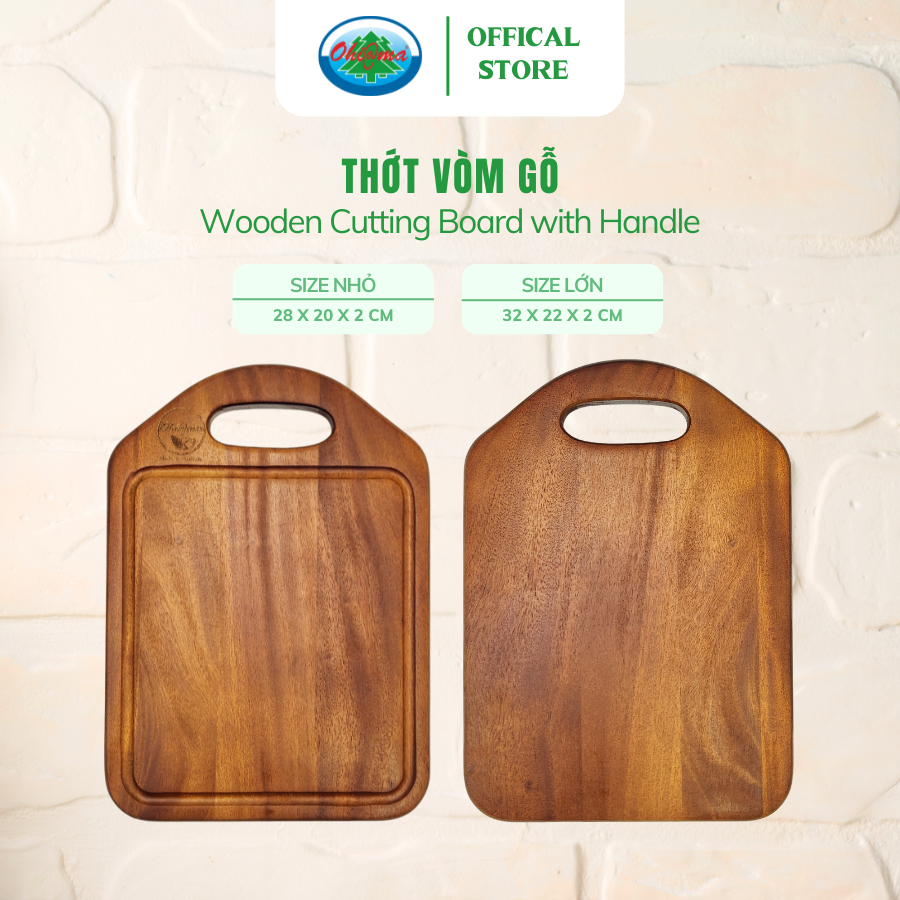  Thớt Vòm Gỗ Ohi@ma Wooden Cutting Board with Handle 