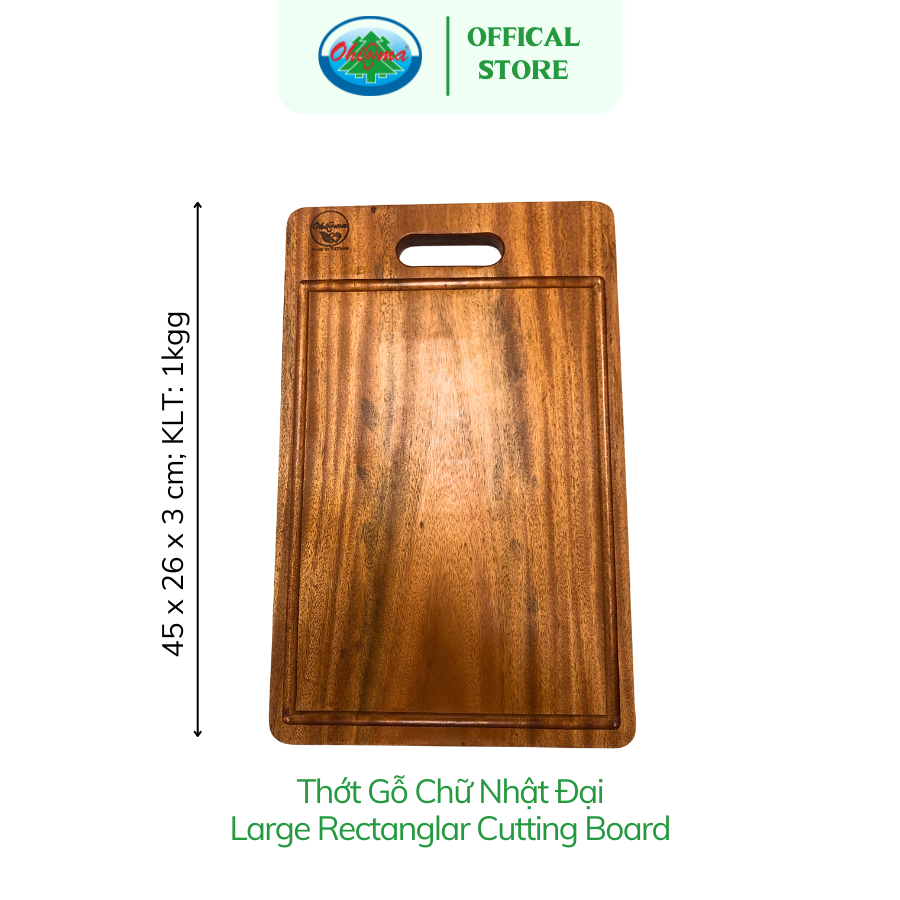  Thớt Gỗ Chữ Nhật Đại Ohiama Large Rectanglar Cutting Board | Đồ Dùng Nhà Bếp, Đồ Thủ Công Hàng VNXK 