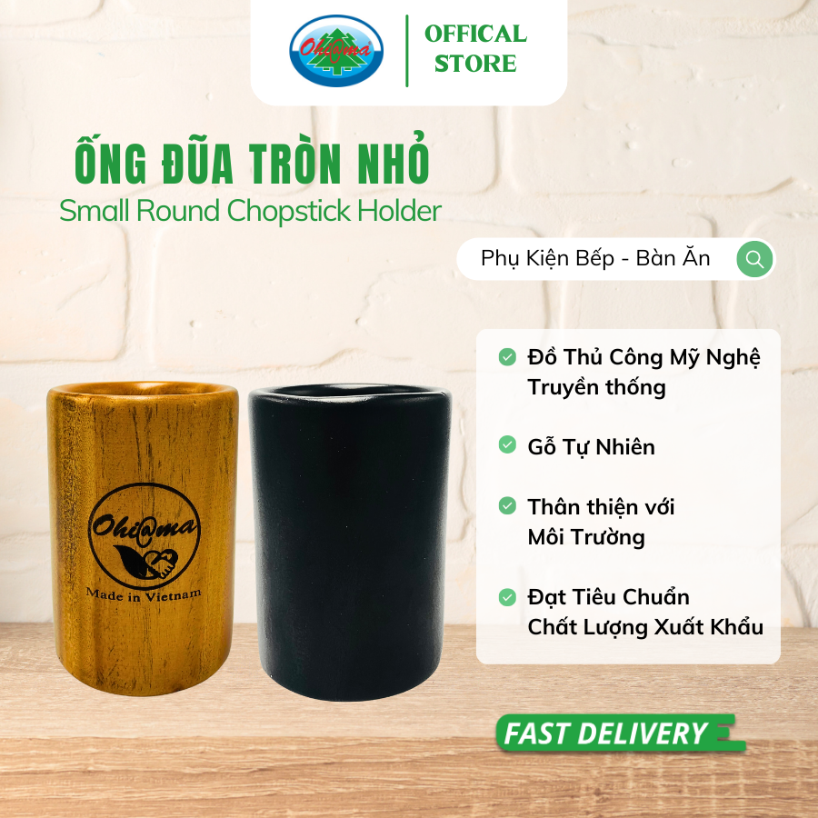  Ống Đũa Gỗ Nhỏ Ohiama Small Round Chopstick Holder | Dụng Cụ Nhà Bếp, Trang Trí, Đồ Thủ Công VNXK 