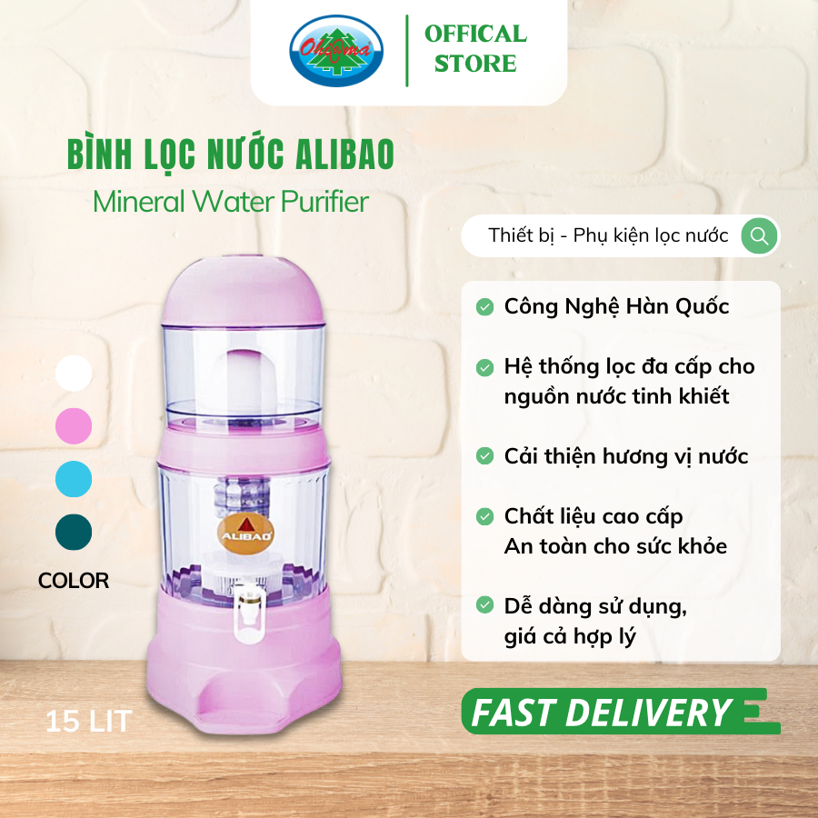  Bình Lọc Nước Uống Alibao Mineral Water Purifier 15 Lit/ 20 Lit 