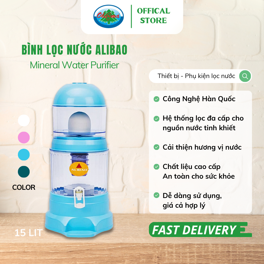  Bình Lọc Nước Uống Alibao Mineral Water Purifier 15 Lit/ 20 Lit 