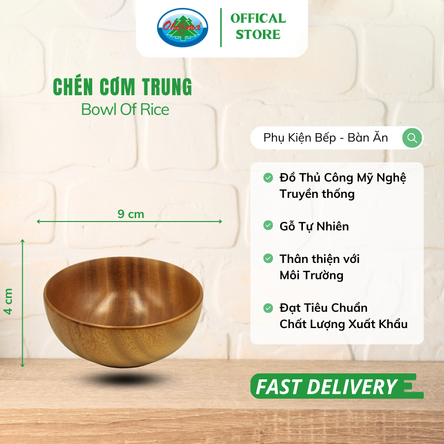  Chén Cơm Trung Gỗ Tự Nhiên Ohi@ma Bowl of Rice | Dụng Cụ Nhà Bếp, Trang Trí, Đồ Thủ Công Mỹ Nghệ  VNXK 