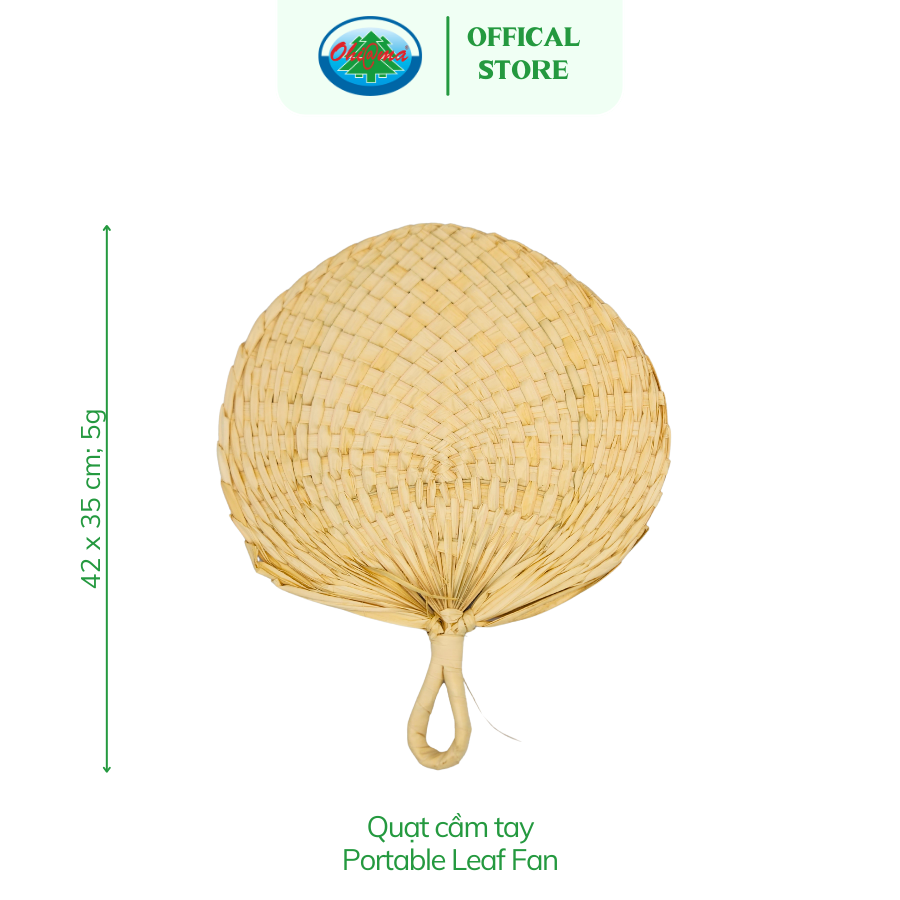  Quạt Cầm Tay Làm Từ Dừa Ohiama Portable Leaf Fan | Siêu Nhẹ, Siêu Tiện Lợi, Đồ Thủ Công VNXK 