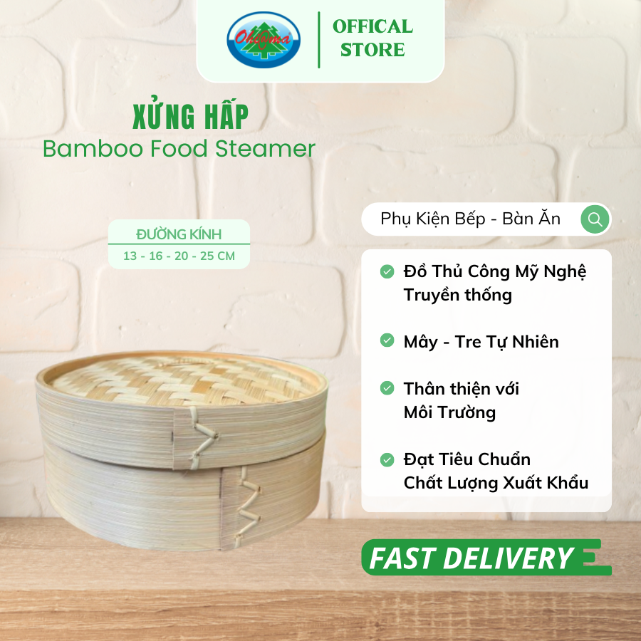  Xửng hấp Mây Tre Nhiều Size Ohiama Bamboo Food Steamer | Dụng cụ bếp, Hấp thức ăn, Đồ Thủ Công VNXK 
