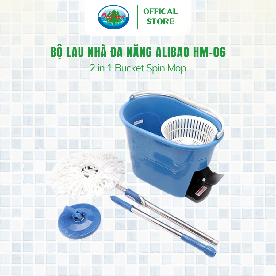  Bộ Lau Nhà 2 Chức Năng Alibao Bucket Spin Mop HM-06 