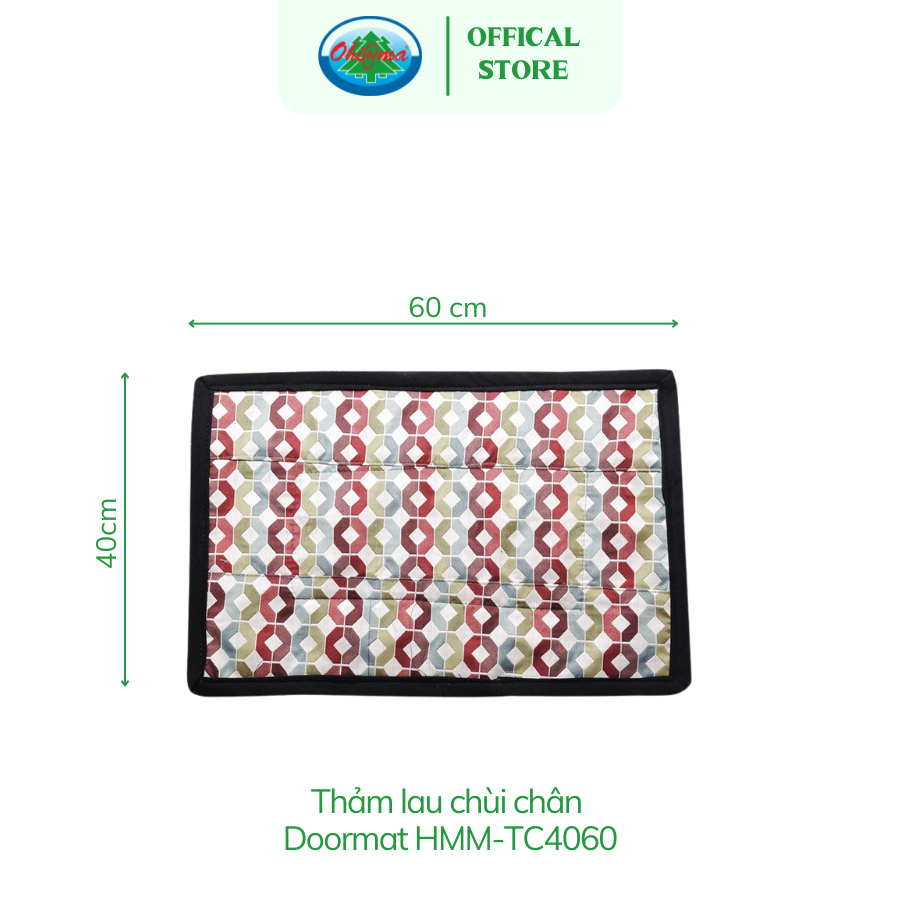  Thảm Chùi Chân, Thấm Nước Vải Cao Cấp Ohiama Doormat HMM-TC4060 Chính Hãng (Giao Màu Ngẫu Nhiên) 