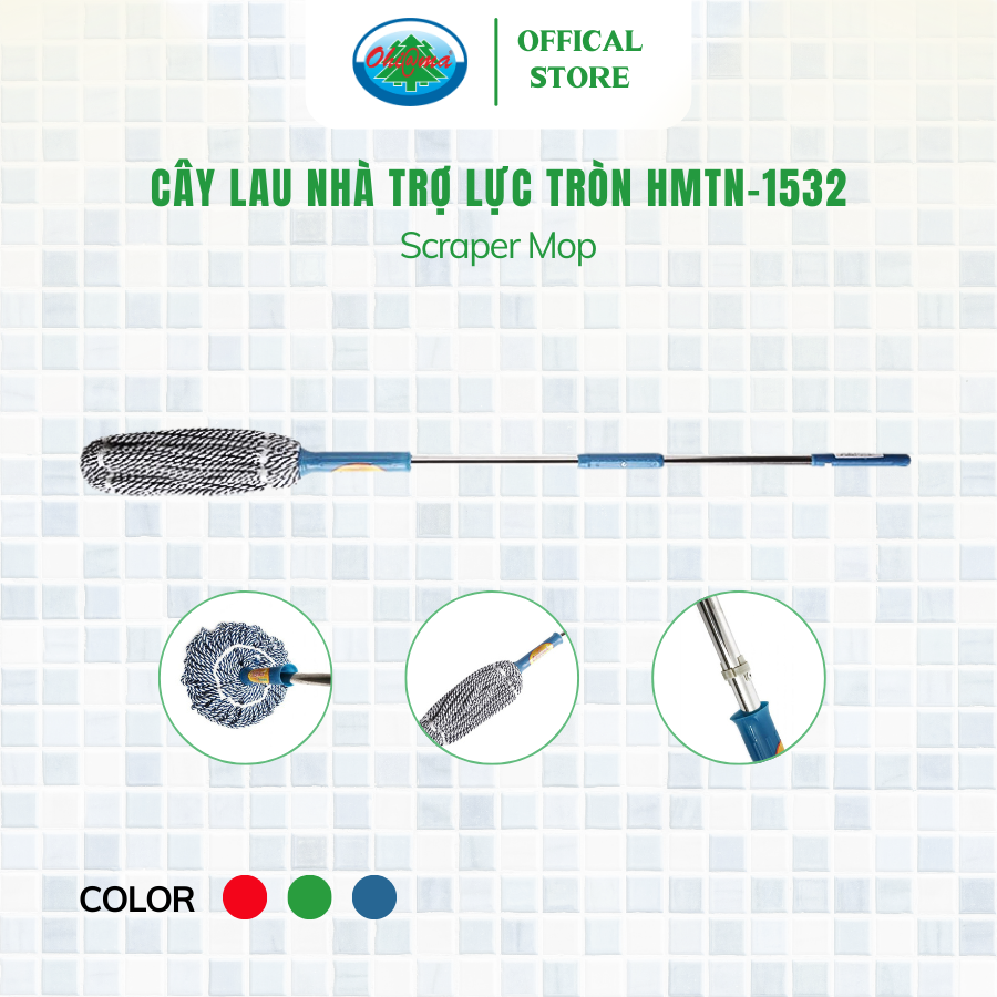  Cây Lau Nhà Trợ Lực Ohi@ma Scraper Mop HMTN-1532 