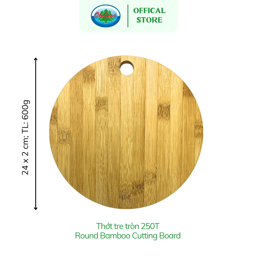 Thớt Tre Tròn 250T Ohiama Round Bamboo Cutting Board | Đồ Dùng Nhà Bếp, Đồ Thủ Công Mỹ Nghệ VNXK 