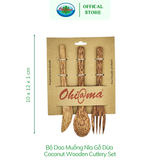  Bộ Dao Muỗng Nĩa Gỗ Dừa Ohiama Coconut Wooden Cutlery Set | Dụng Cụ Bếp Bàn Ăn Đồ Thủ Công VNXK 