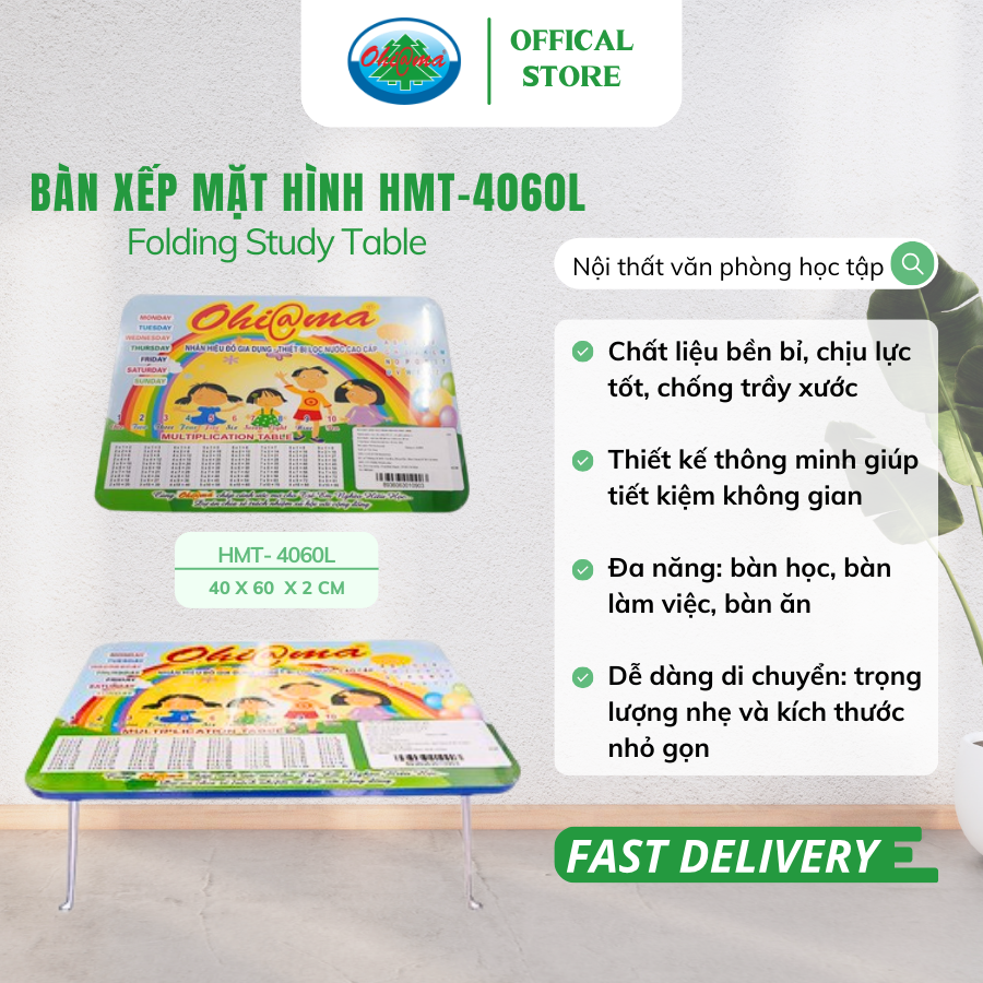  Bàn Xếp Học Sinh, Sinh Viên Hoạt Hình Gấp Gọn HMT-4060L | Bàn Ngồi Bệt Đa Năng Tiện Dụng Chính Hãng 