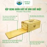  Hộp Đựng Khăn Giấy Ăn Để Bàn Chữ Nhật Gỗ Ohiama Wooden Tissue Box HM-990 - Đồ Dùng Bàn Ăn, Trang Trí 