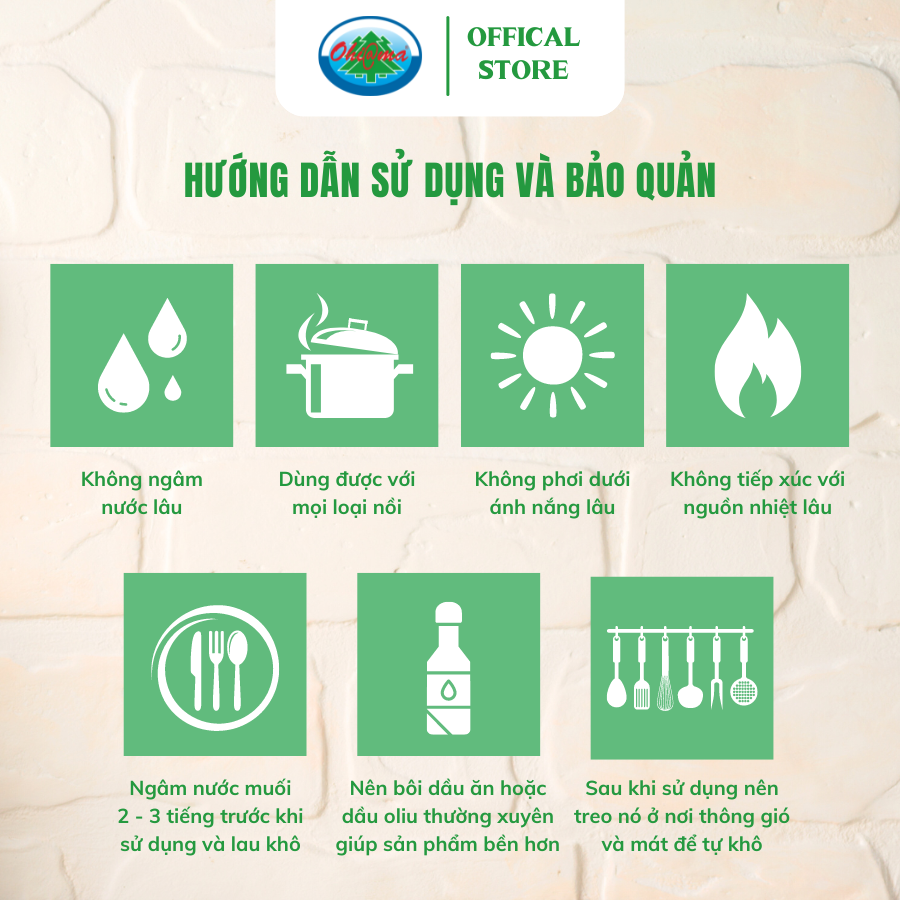  Muỗng Gỗ Tròn Tự Nhiên Ohi@ma Round Wooden Spoon 