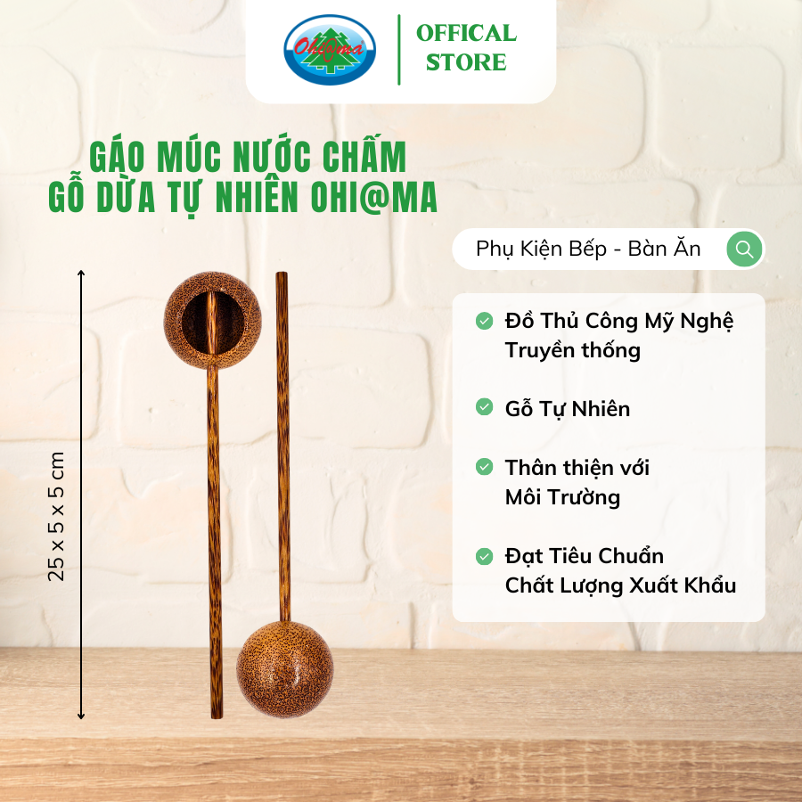  Gáo Múc Nước Chấm Gỗ Dừa Tự Nhiên Ohi@ma 