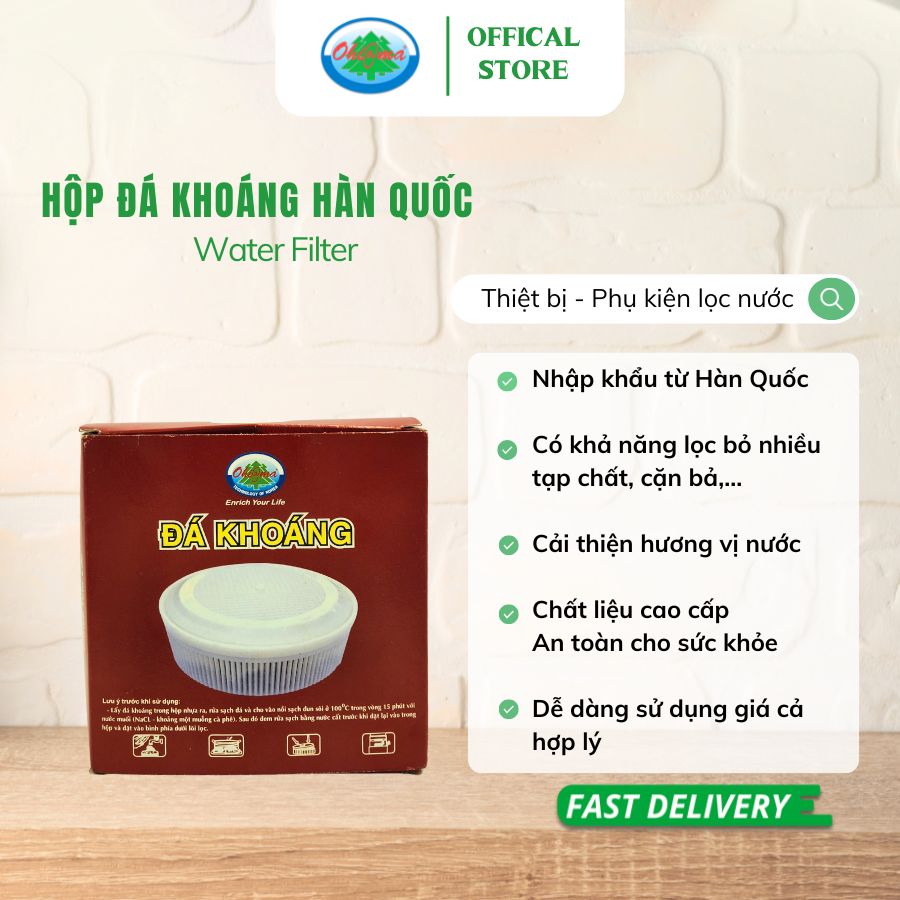 Hộp Đá Khoáng Ohiama Water Filter Hàn Quốc - Phụ Kiện, Linh Kiện Thay Thế Bình Lọc Nước Chính Hãng 