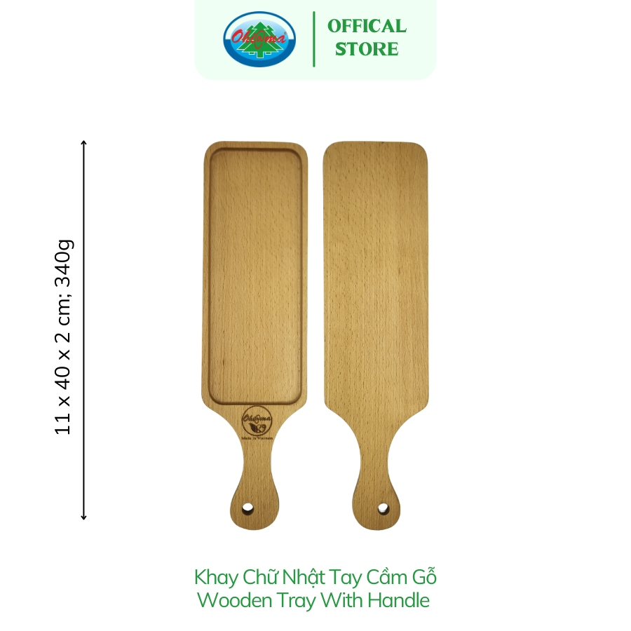  Khay Chữ Nhật Tay Cầm Ohiama Rectangle Tray With Handle 11X40 | Dụng Cụ Bếp Bàn Ăn, Trang Trí, Đồ Thủ Công VNXK 