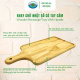  Khay Chữ Nhật Gỗ Có Tay Cầm Ohiama Wooden Rectangle Tray With Handle | Dĩa Đựng Pizza Trang Trí, Tết 