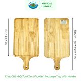  Khay Chữ Nhật Gỗ Có Tay Cầm Ohiama Wooden Rectangle Tray With Handle | Dĩa Đựng Pizza Trang Trí, Tết 