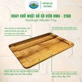  Khay Chữ Nhật Gỗ Có Viền Ohiama Rectangle Wooden Tray HMG-2160| Khay Đựng Đồ Ăn, Trang Trí 