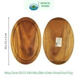  Khay Ovan Gỗ Có Viền Nâu Đậm Ohiama Dark Wood Oval Tray, Đồ Dùng Nhà Bếp Trang Trí  Đồ Thủ Công VNXK 