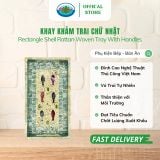  Khay Khảm Trai Chữ Nhật Ohiama Rectangle Shell Rattan Woven Tray With Handless - Hình Cá, Tết 