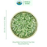  Khay Khảm Trai Tròn Có Tay Cầm Ohiama Round Shell Tray With Handless HM-24361 Đựng Đồ Ăn, Trang Trí 