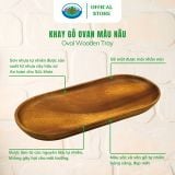  Khay Gỗ Ovan Màu Nâu Ohiama Oval Wooden Tray 19 x 9.5 x 1.5 cm 