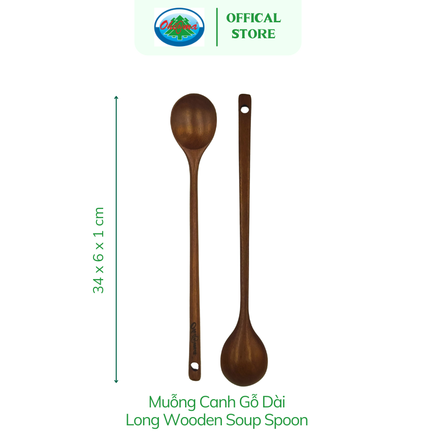  Muỗng Gỗ Canh Dài Ohiama Long Wooden Soup Spoon | Dụng Cụ Nhà Bếp, Bàn Ăn, Đồ Thủ Công VNXK 