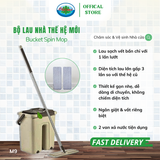  Bộ Lau Nhà Thế Hệ Mới 2 Ngăn Tự Vắt Ohi@ma Bucket Spin Mop M9 