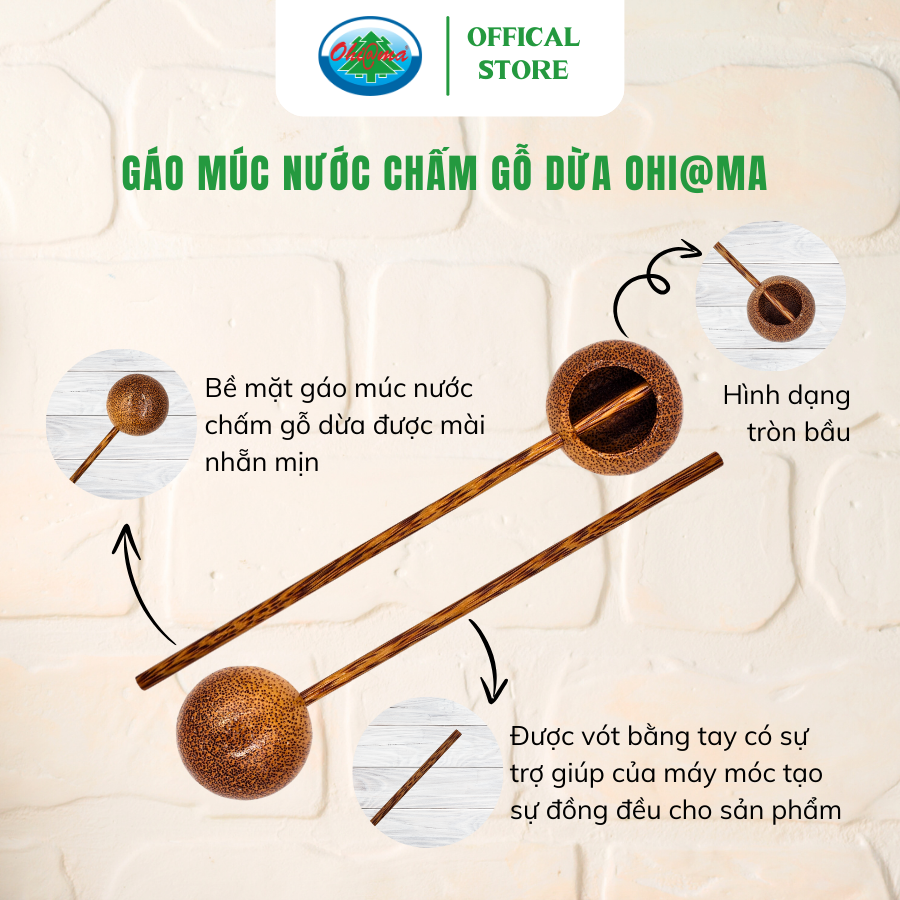  Gáo Múc Nước Chấm Gỗ Dừa Tự Nhiên Ohi@ma 