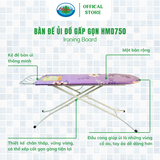  Bàn Để Ủi Đồ Gấp Gọn Ohiama Ironing Board HMD750, Cầu Là Quần Áo Điều Chỉnh Cao, Thấp Màu Ngẫu Nhiên 