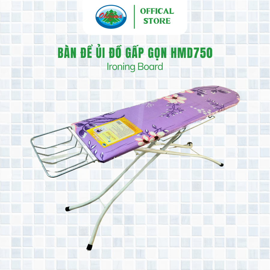  Bàn Để Ủi Đồ Gấp Gọn Ohiama Ironing Board HMD750, Cầu Là Quần Áo Điều Chỉnh Cao, Thấp Màu Ngẫu Nhiên 