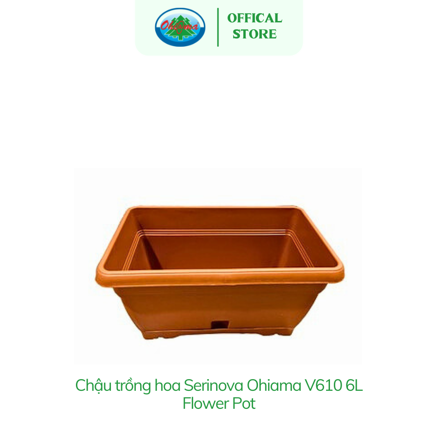  Chậu trồng cây, hoa Serinova Ohiama Flower Pot V610 6L| Chậu nhựa cao cấp, Làm đẹp không gian sống 