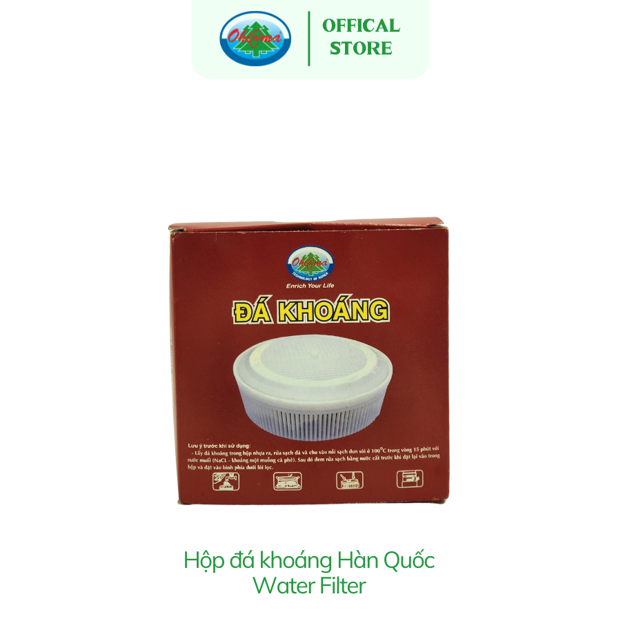  Hộp Đá Khoáng Ohiama Water Filter Hàn Quốc - Phụ Kiện, Linh Kiện Thay Thế Bình Lọc Nước Chính Hãng 