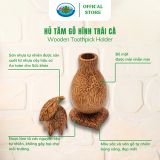  Hủ Tăm Gỗ Dừa Hình Trái Cà Ohiama Wooden Toothpick Holder - Đồ Dùng Bàn Ăn, Trang Trí Mỹ Nghệ VNXK 