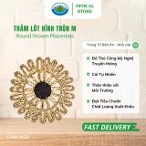  Thảm Lót Cói Tròn Ohiama Round Woven Placemats M Hoa Tâm 35 x 1.5 cm Trang Trí Bàn Ăn Nhà Cửa Đồ Thủ Công VNXK 